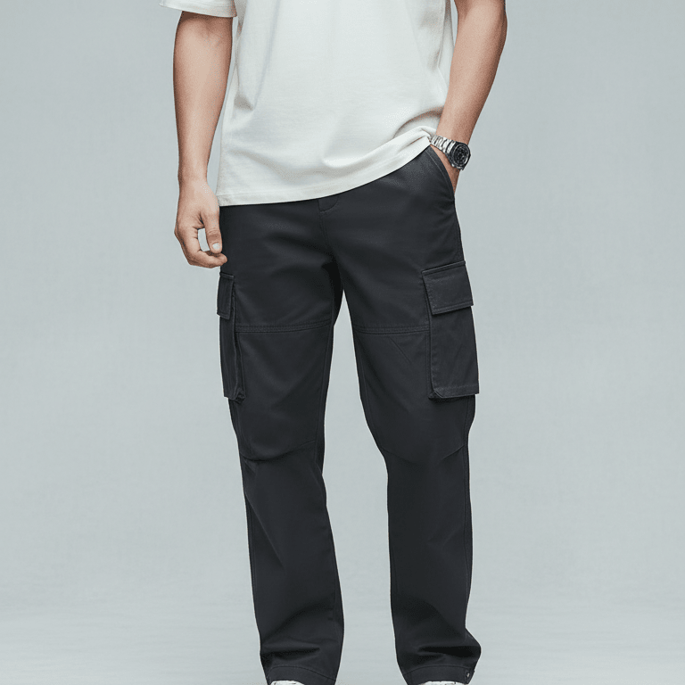 Black Cargo Baggy Jeans Pant for Men & Women – Streetwear Wide Fit Denim - Zarvoux