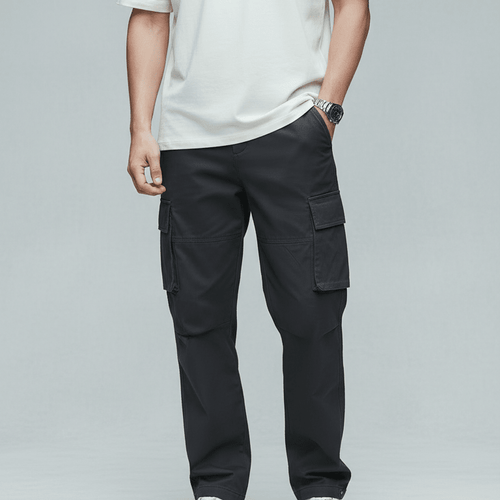 Black Cargo Baggy Jeans Pant for Men & Women – Streetwear Wide Fit Denim - Zarvoux