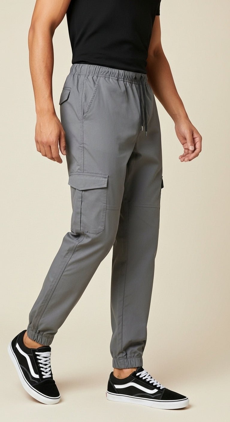 Grey Unisex Cargo Trousers – Stylish Utility Trousers - Zarvoux