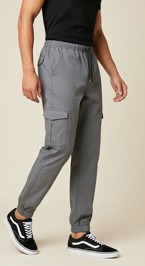 Grey Unisex Cargo Trousers – Stylish Utility Trousers - Zarvoux